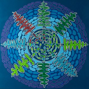 A photo of a painting called Listen to the Trees 5