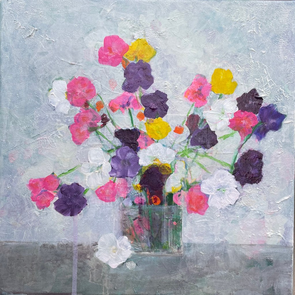 painting od sweet pea flowers