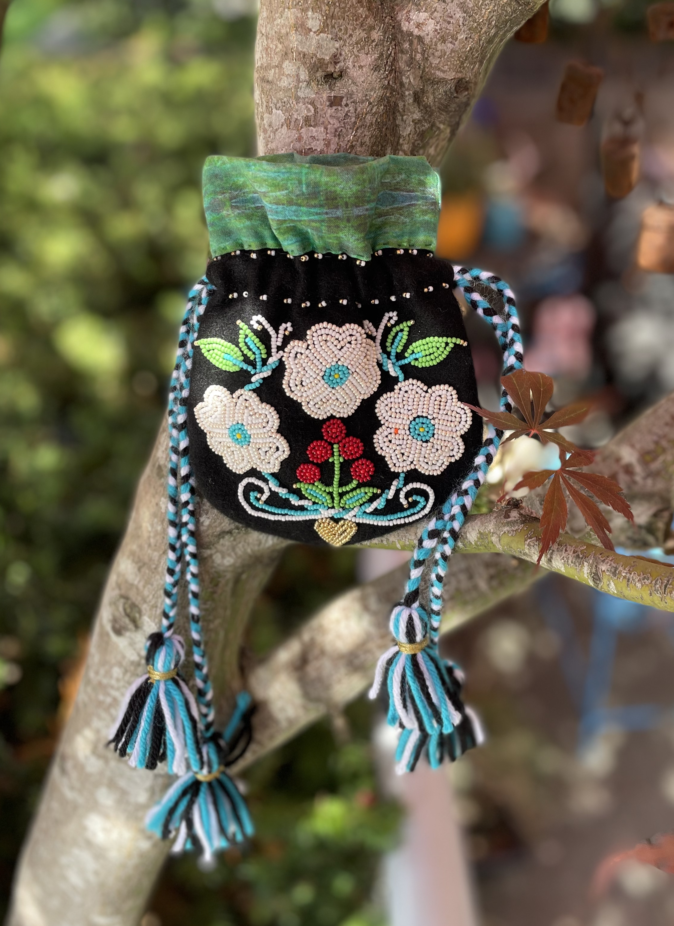 Tobacco bag by Kats Klein - dogwood and cranberry